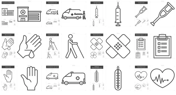 Línea de medicina icono conjunto . — Archivo Imágenes Vectoriales