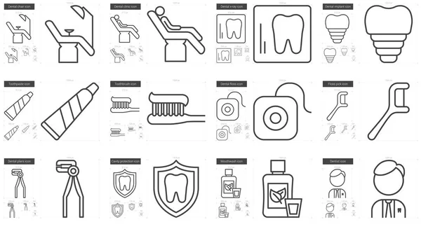 Afdeling Stomatologie lijn pictogramserie. — Stockvector