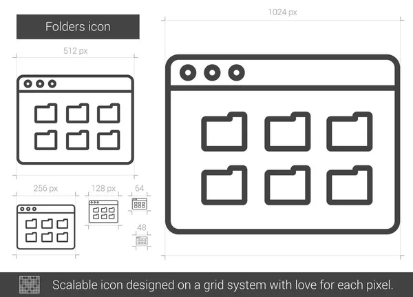 Ícone de linha de pastas . —  Vetores de Stock