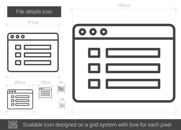 Arquivo ícone de linha de detalhes . — Vetor de Stock