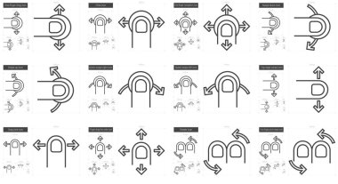 Dokunma hareketleri satır Icon set.