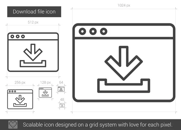 Dateizeilen-Symbol herunterladen. — Stockvektor