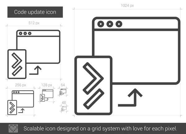 Zeilensymbol für die Codeaktualisierung. — Stockvektor