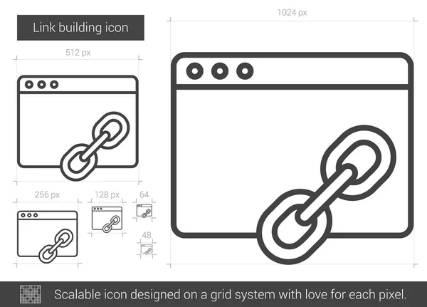 Link Building Line Icon. — Stockvektor