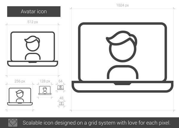 Ícone de linha Avatar . — Vetor de Stock