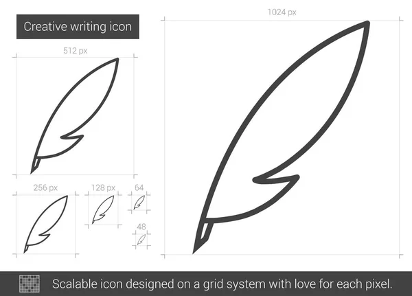 Tvůrčí psaní řádku ikona. — Stockový vektor