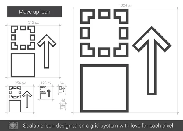 Sposta l'icona della linea superiore . — Vettoriale Stock