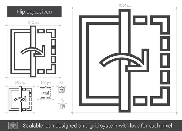 Flip ikony linii obiektu. — Wektor stockowy