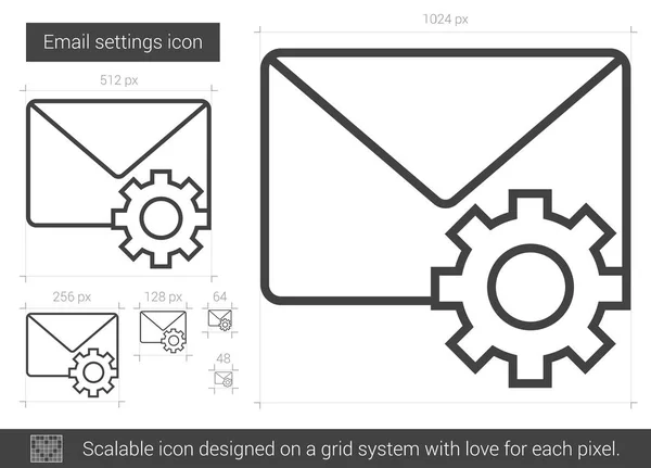 Zeilensymbol für E-Mail-Einstellungen. — Stockvektor