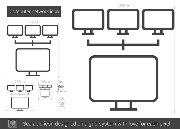 Komputerowe sieci linii ikona. — Wektor stockowy