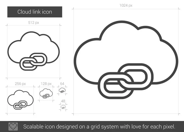 Ikona linii Cloud link. — Wektor stockowy