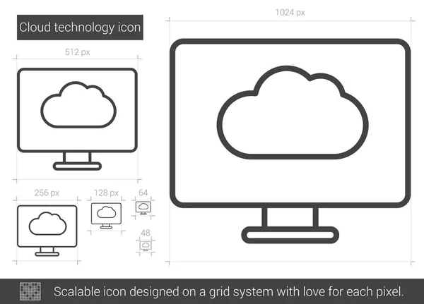 Cloud technologie lijn pictogram. — Stockvector