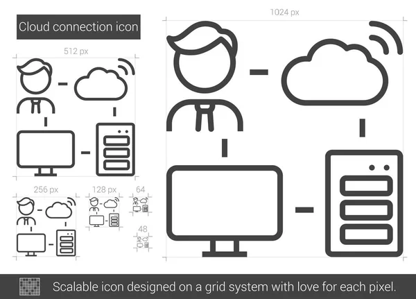 Icono de línea de conexión en nube . — Archivo Imágenes Vectoriales