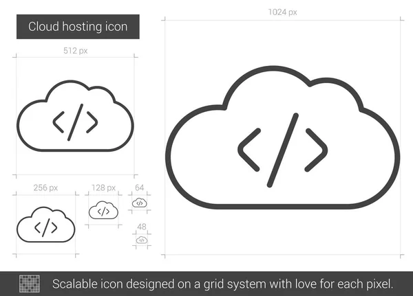 Cloud hosting linii ikona. — Wektor stockowy