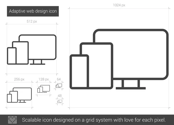 Adaptacyjne web design linii ikona. — Wektor stockowy
