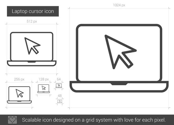 Ikona wiersza kursor laptop. — Wektor stockowy