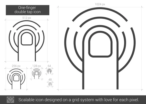 Icône de ligne de robinet double d'un doigt . — Image vectorielle