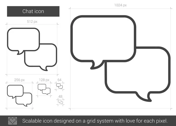 채팅 라인 아이콘. — 스톡 벡터