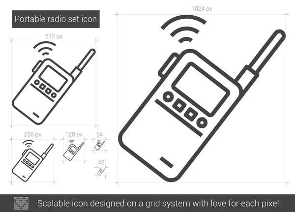 Icône de ligne de radio portable . — Image vectorielle