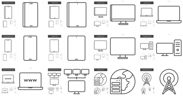 Set icona linea gadget . — Vettoriale Stock