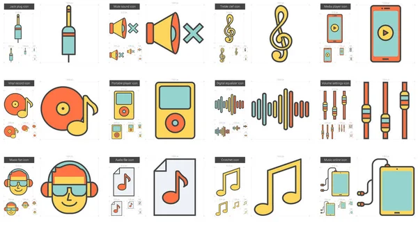 Müzik çizgi Icon set. — Stok Vektör