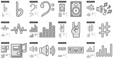 müzik çizgi Icon set.