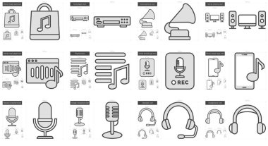 müzik çizgi Icon set.