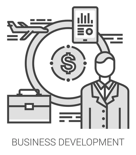 Business development line infographic. — Stock Vector