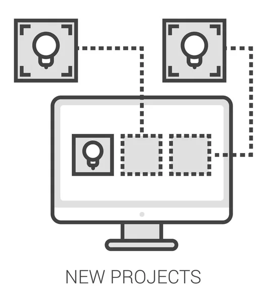 Noi proiecte linie de infografic . — Vector de stoc