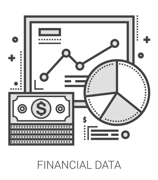 Finanční údaje linie ikony. — Stockový vektor