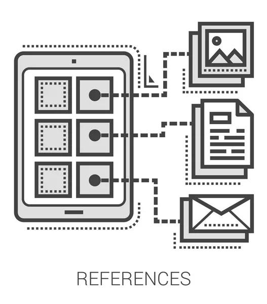 Referenzen Zeilensymbole. — Stockvektor