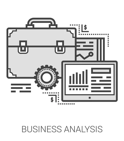 Ikony linii analizy biznesowe. — Wektor stockowy