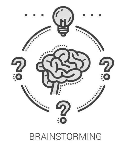 Brainstorming line icons. — Stock Vector