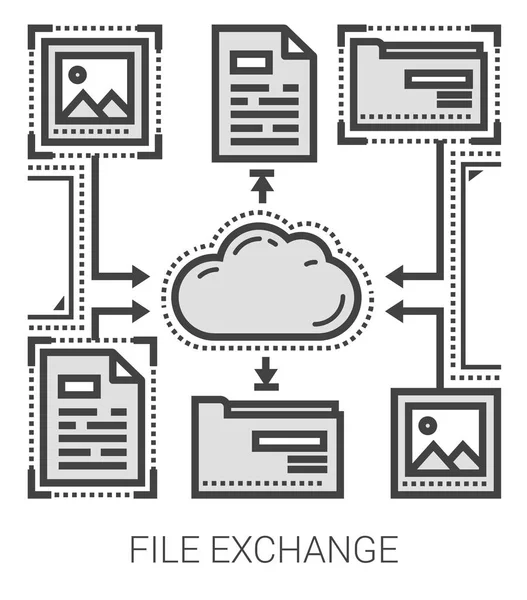 Exchange satır simgeleri dosya. — Stok Vektör