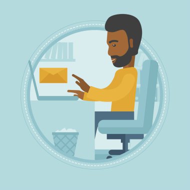 Alma veya e-posta göndererek iş adamı.