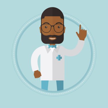 Doktor gösteren parmak vektör çizim.