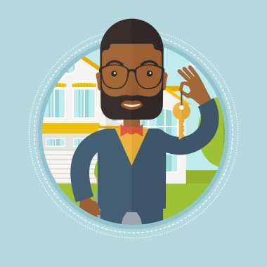 Emlakçı anahtar vektör çizim ile.