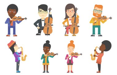 Vector set of musicians characters. clipart