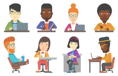 Vektör kümesi bar müşteriler ve Ofis çalışanları.