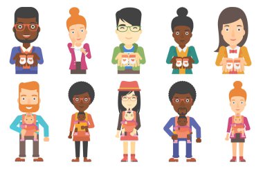 Annelik ve ebeveynlik vektör kümesi.