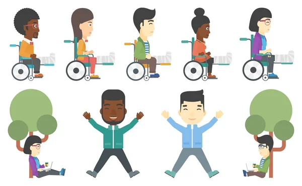 Vector set of patients and business characters. — Stock Illustration Vector set of patients and business characters. Stock Illustration
