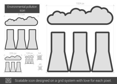 Çevre kirliliği satırı simgesi.