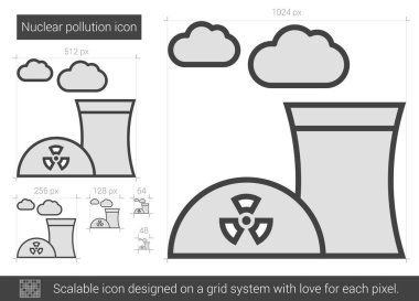 Nükleer kirliliği satırı simgesi.