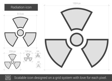 radyasyon satırı simgesi.