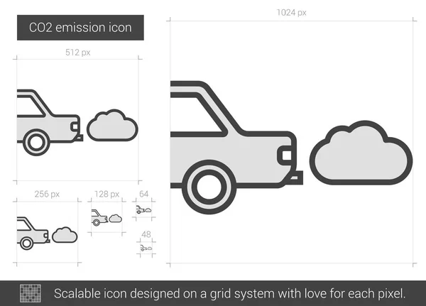 CO2 kibocsátás sor ikon. — Stock Vector