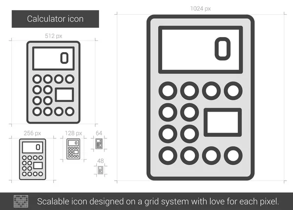 Icono de línea calculadora. — Archivo Imágenes Vectoriales