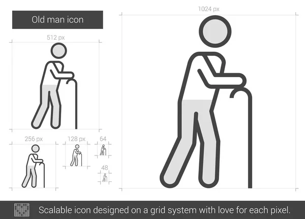 Pictogram van de lijn van de oude man. — Stockvector