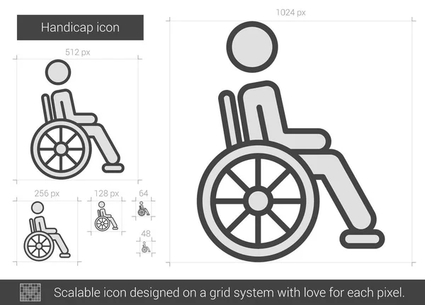 Pictogram van de lijn van de handicap. — Stockvector