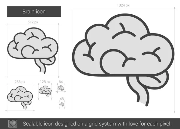 Brain line icon. — Stock Vector
