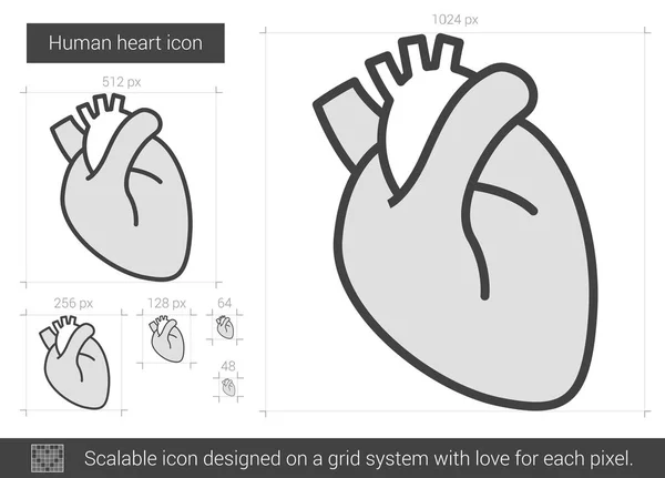 Ikona čáry lidské srdce. — Stockový vektor